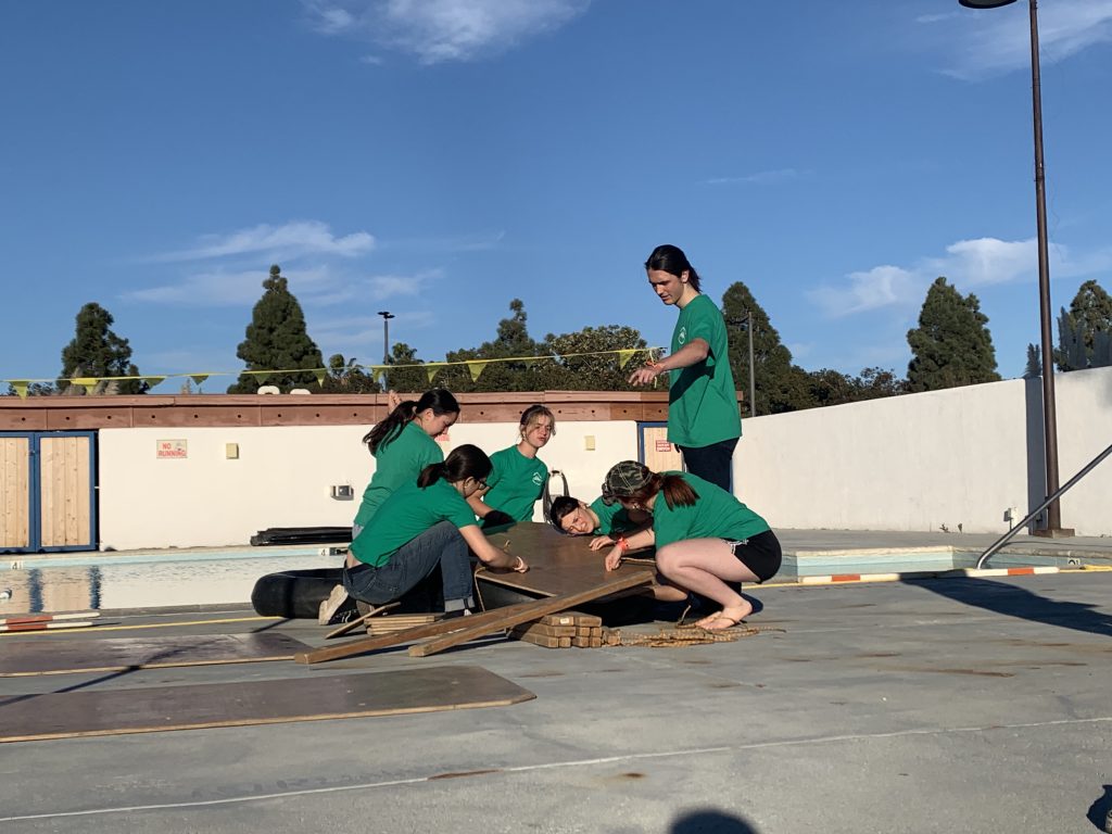 SSS Mischief scouts strategizing in build a boat event at Southwestern Rendezvous 2022