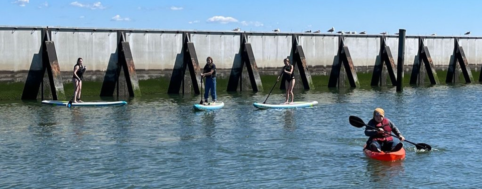 Maritime Explorer Club scouts from Makai kayaking at open house