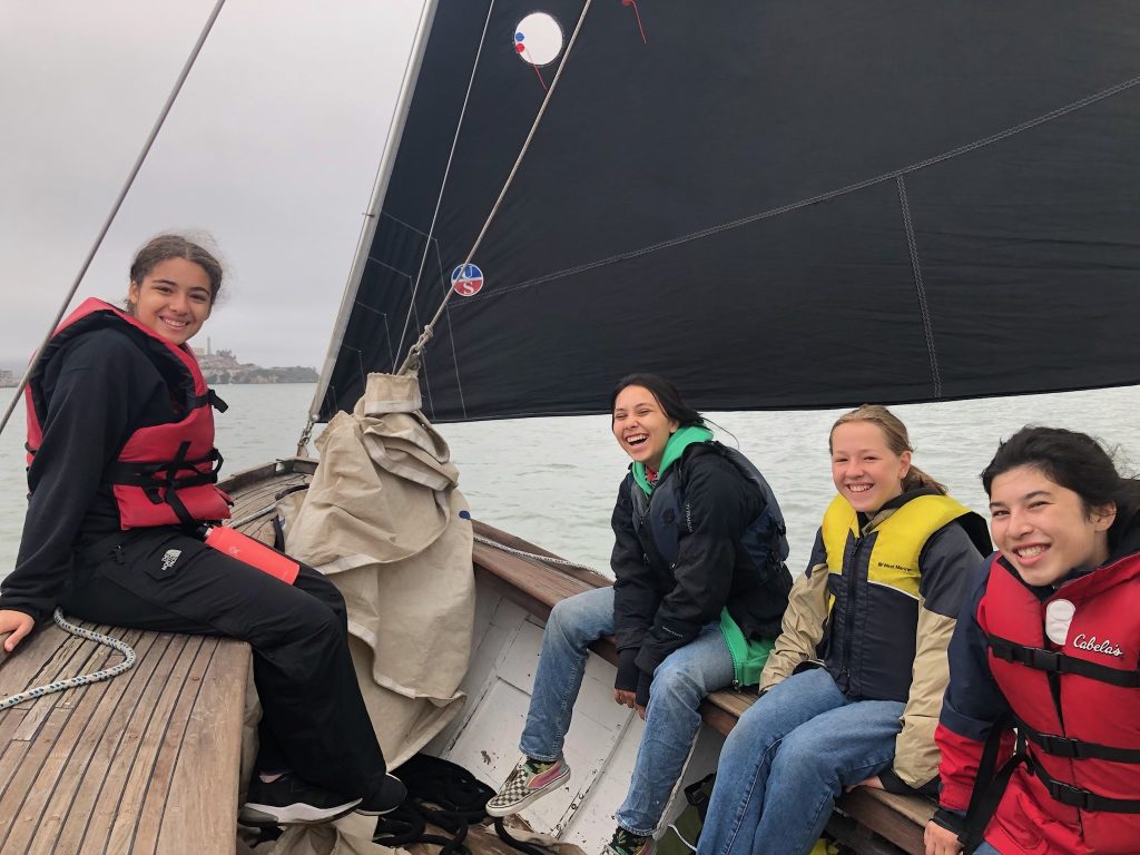 Viking scouts in foredeck of boat